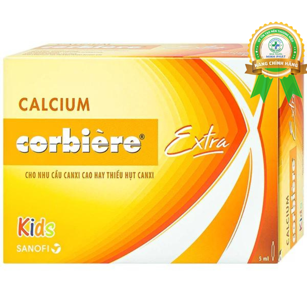 Thuốc Calcium Corbiere Extra Sanofi Bổ Sung Canxi Cho Trẻ Em (Hộp 3 Vỉ X 10 Ống X 5Ml)